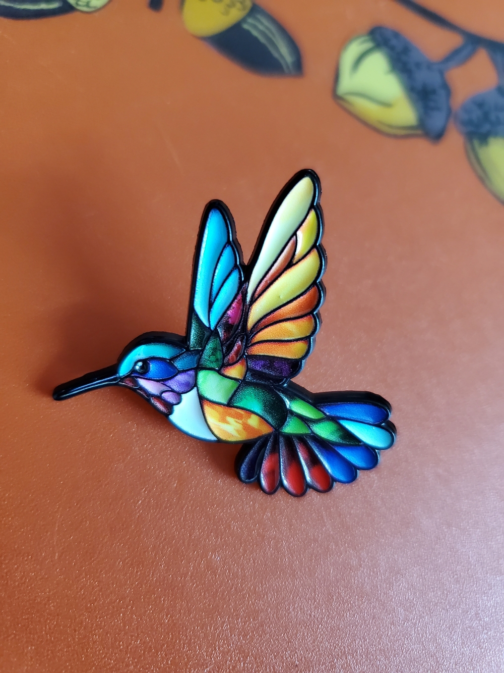 Multicolor Hummingbird Enamel Pin - Colorful Bird Accessory